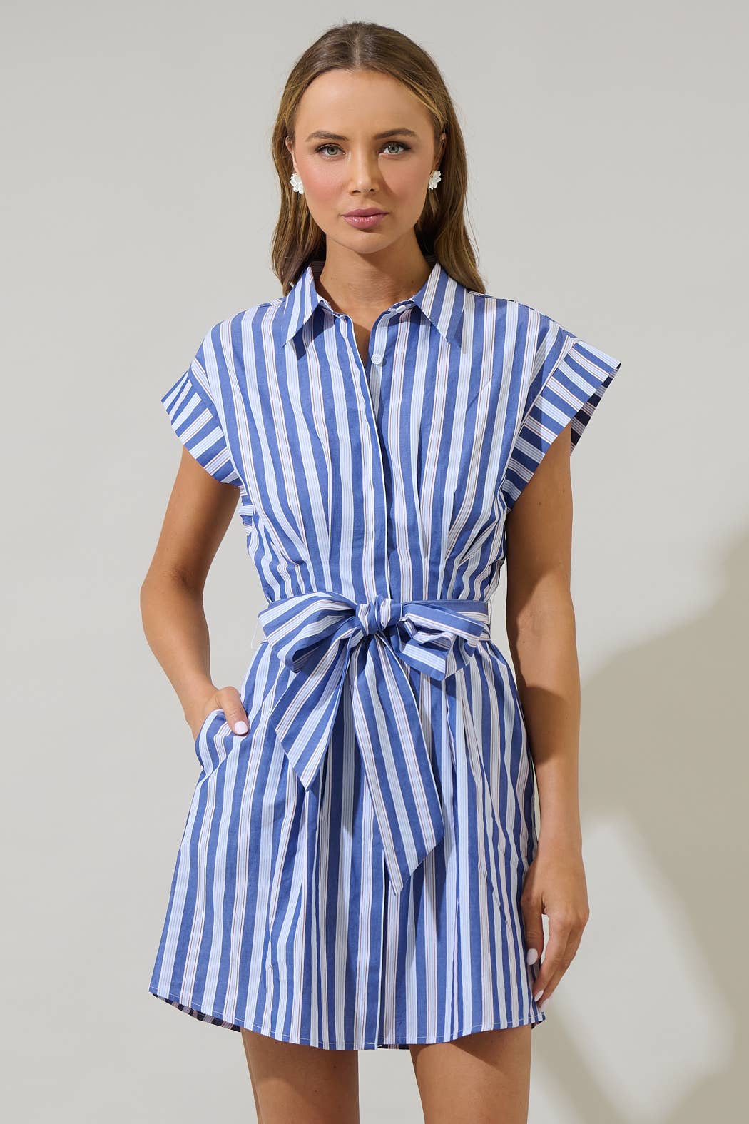 Samera Button Up Mini Dress S Samera Button Up Mini Dress S