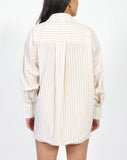 Striped Button Up Almond // Brunette the Label