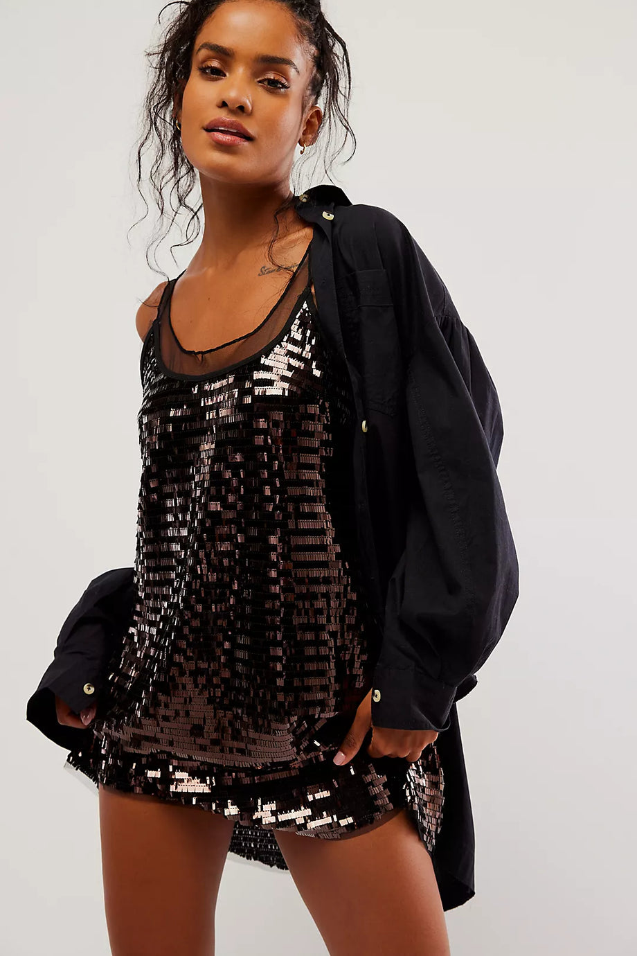 Free people sequin t shirt dress new arrivals