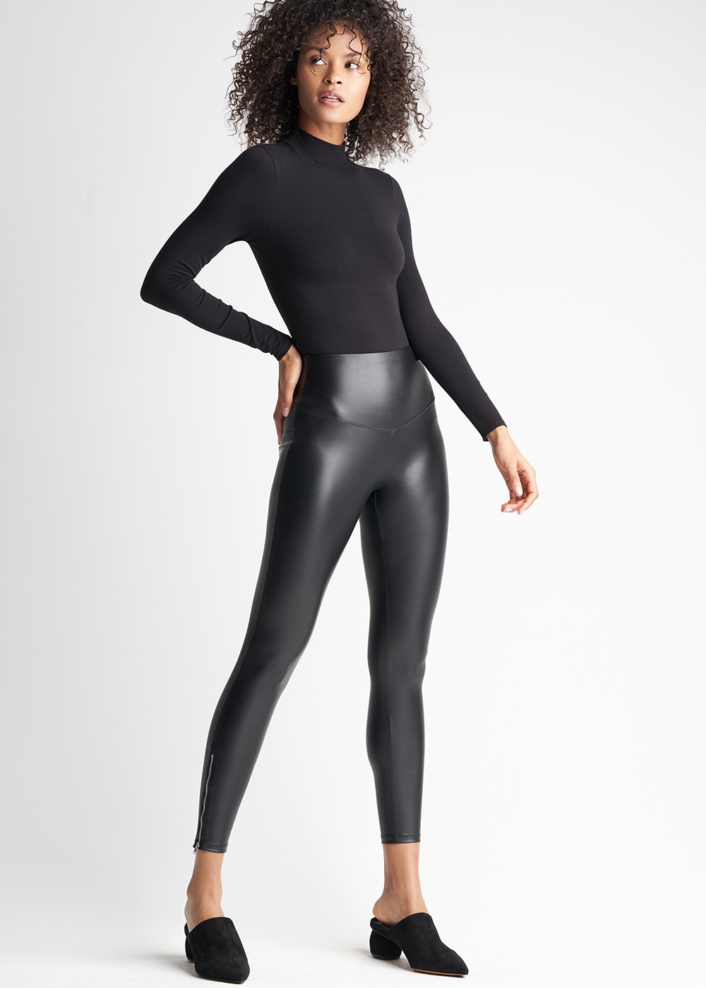 Faux Leather Shaping Leggings // Yummie