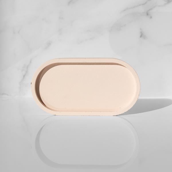 Concrete Oval Tray // Rose
